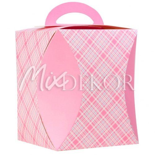 Коробка под кекс Розовая 12,5 см 25 шт